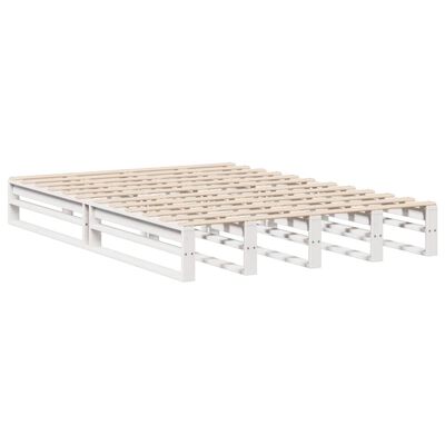 vidaXL Lit bibliothèque sans matelas blanc 120x200 cm bois massif