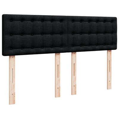 vidaXL Sommier à lattes de lit avec matelas Noir 140x200 cm Tissu