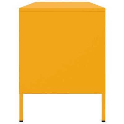 vidaXL Meuble TV jaune moutarde 100,5x39x50,5 cm acier