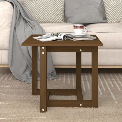 vidaXL Table basse Marron miel 50x50x45 cm Bois massif de pin