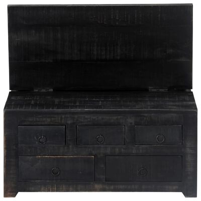 vidaXL Table basse Noir 65x65x30 cm Bois de manguier massif