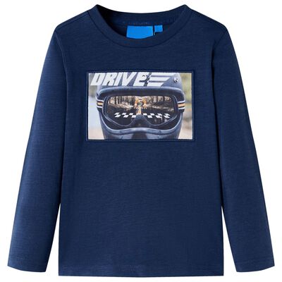 T-shirt enfants manches longues mélange bleu marine 92