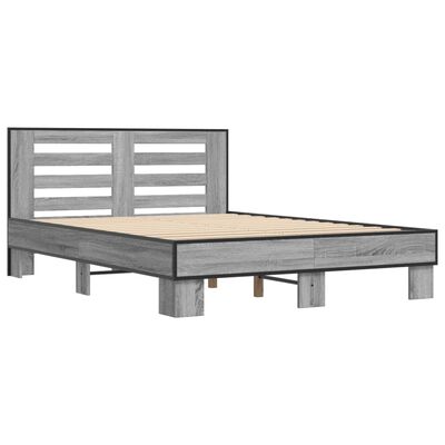 vidaXL Cadre de lit sans matelas sonoma gris 140x190 cm