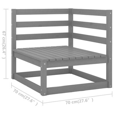 vidaXL Salon de jardin 9 pcs avec coussins Bois de pin massif