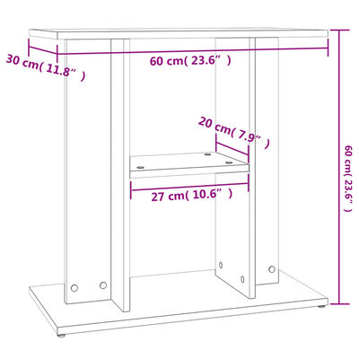 vidaXL Support pour aquarium gris béton 60x30x60 cm bois d'ingénierie