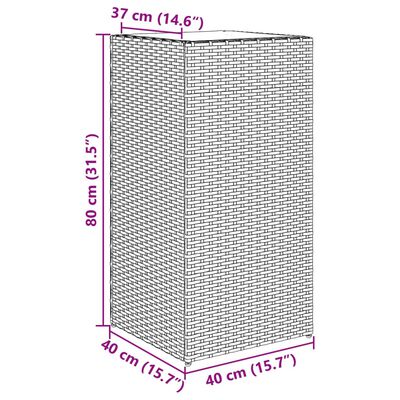 vidaXL Jardinières 2 pcs noir 40x40x80 cm résine tressée