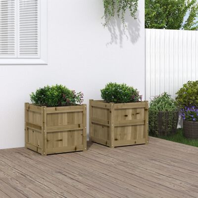 vidaXL Jardinières 2 pcs bois de pin imprégné