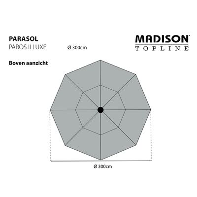 Madison Parasol de jardin Paros II Luxe 300 cm gris clair