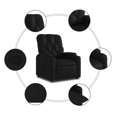 vidaXL Fauteuil inclinable Noir Similicuir