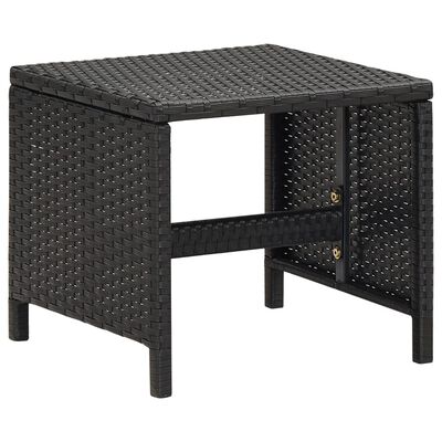 vidaXL Jeu de chaise et tabouret de jardin 4 pcs Résine tressée Noir