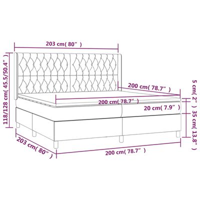 vidaXL Sommier à lattes de lit matelas et LED Vert foncé 200x200 cm