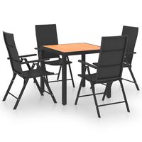 vidaXL Ensemble de salle à manger de jardin 5 pcs Noir et marron