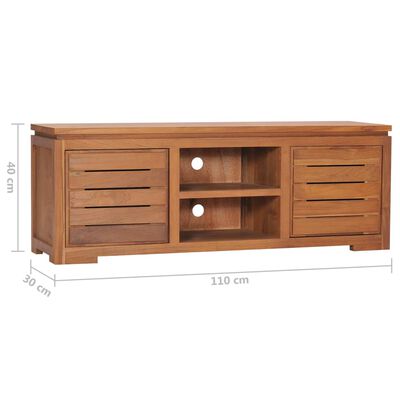 vidaXL Meuble TV 110x30x40 cm Bois de teck massif