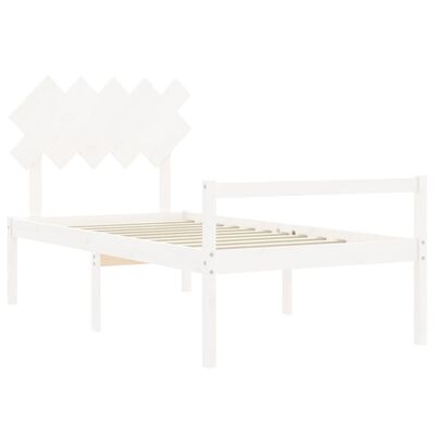 vidaXL Lit pour personne âgée et tête de lit 100x200 cm bois massif