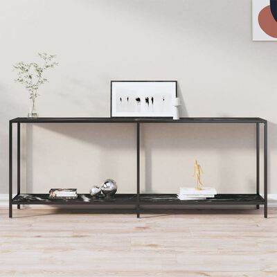 vidaXL Table console Noir 200x35x75,5 cm Verre trempé