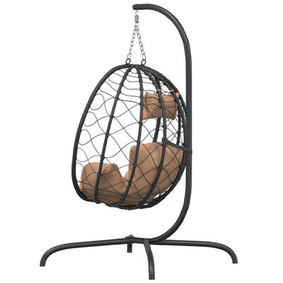 Chaise suspendue en forme d'œuf avec coussin Anthracite vidaXL