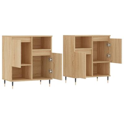 vidaXL Buffets 2 pcs chêne sonoma bois d'ingénierie