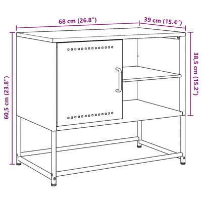 vidaXL Meuble TV vert olive 100,5x39x60,5 cm acier