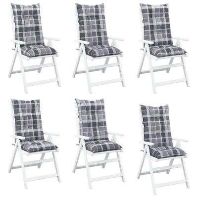 Coussin pour mobilier de jardin vidaXL Coussins de chaise adirondack lot de  2 carreaux gris