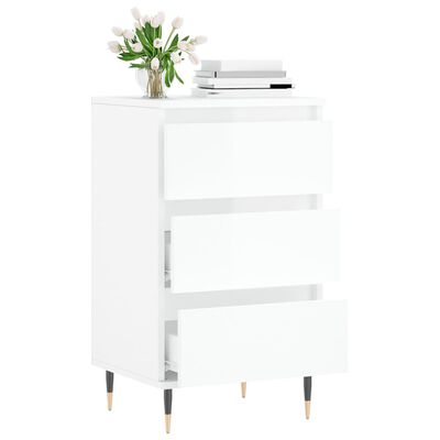 vidaXL Buffet blanc brillant 40x35x70 cm bois d'ingénierie