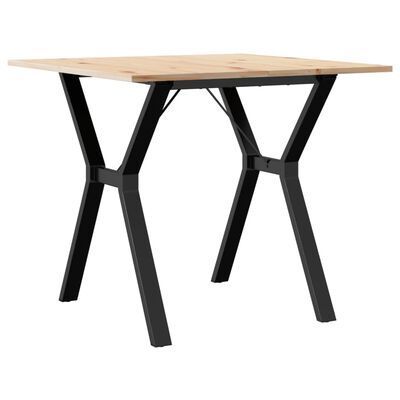 vidaXL Table à manger cadre en Y 80x80x75 cm bois de pin massif fonte