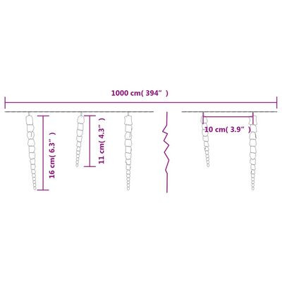 vidaXL Guirlande lumineuse à glaçons Noël 100 LED blanc acrylique PVC