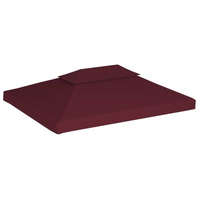 vidaXL Toile supérieure double de belvédère 310 g/m² 4x3 m Bordeaux