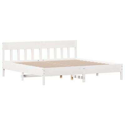 vidaXL Cadre de lit sans matelas blanc 200x200 cm bois massif de pin