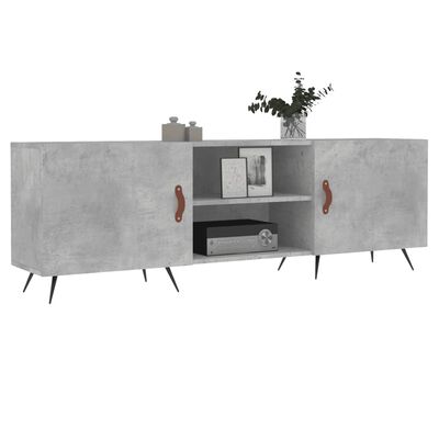 vidaXL Meuble TV gris béton 150x30x50 cm bois d'ingénierie