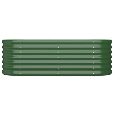 vidaXL Lit surélevé de jardin Acier enduit de poudre 114x40x36 cm Vert