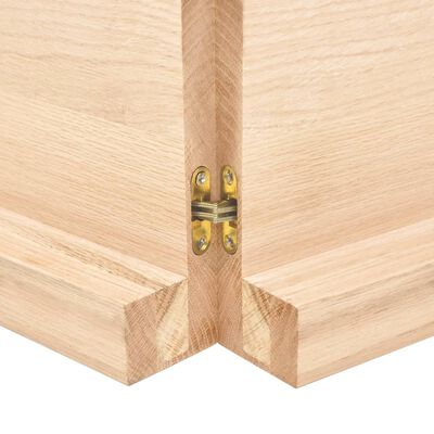 vidaXL Comptoir de salle de bain 220x50x(2-6)cm bois massif non traité