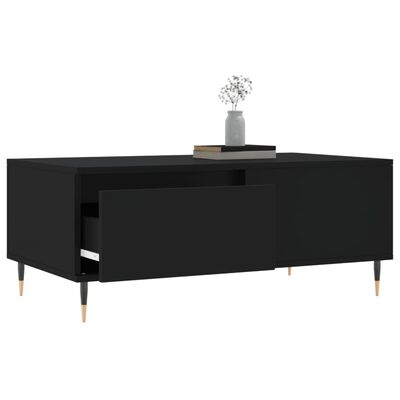 vidaXL Table basse Noir 90x50x36,5 cm Bois d'ingénierie