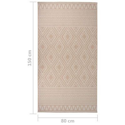 vidaXL Tapis à tissage plat d'extérieur 80x150 cm Rayures brunes