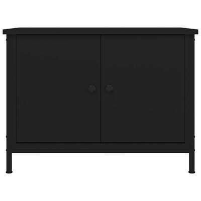 vidaXL Meuble TV avec portes noir 60x35x45 cm bois d'ingénierie