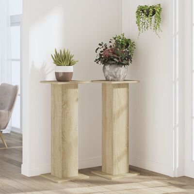 vidaXL Supports pour plantes 2 pcs chêne sonoma bois d'ingénierie