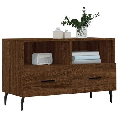 vidaXL Meuble TV Chêne marron 80x36x50 cm Bois d'ingénierie