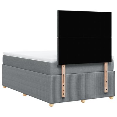 vidaXL Sommier à lattes de lit avec matelas Gris clair 120x200cm Tissu