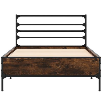 vidaXL Cadre de lit sans matelas chêne fumé 100x200 cm