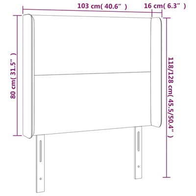 vidaXL Tête de lit à LED Bleu foncé 103x16x118/128 cm Velours