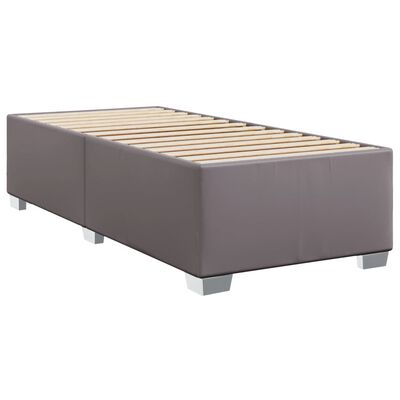 vidaXL Sommier à lattes de lit avec matelas Gris 90x200 cm Similicuir