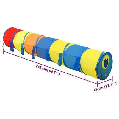 vidaXL Tunnel de jeu pour enfants avec 250 balles Multicolore 245 cm