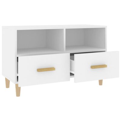 vidaXL Meuble TV Blanc 80x36x50 cm Bois d'ingénierie