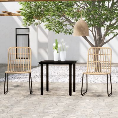 vidaXL Ensemble à manger de jardin 3 pcs Chêne