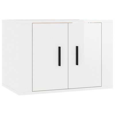 vidaXL Ensemble de meubles TV 4 pcs Blanc brillant Bois d'ingénierie