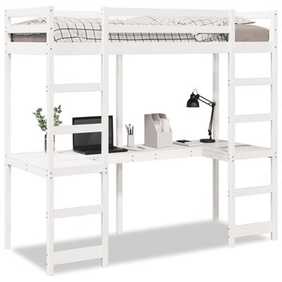 vidaXL Cadre de lit superposé sans matelas blanc 75x190 cm pin massif