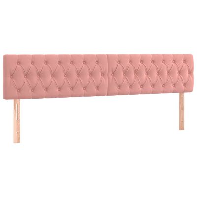 vidaXL Tête de lit à LED Rose 200x7x78/88 cm Velours