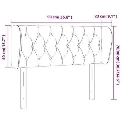 vidaXL Tête de lit avec oreilles Vert 93x23x78/88 cm Tissu