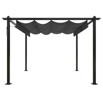 vidaXL Tonnelle de jardin avec toit rétractable 3x3 m Anthracite