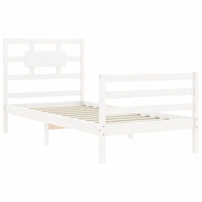 vidaXL Cadre de lit sans matelas blanc 90x200 cm bois massif