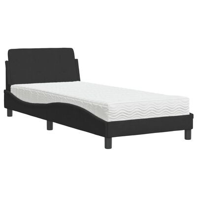 vidaXL Lit avec matelas noir 80x200 cm velours